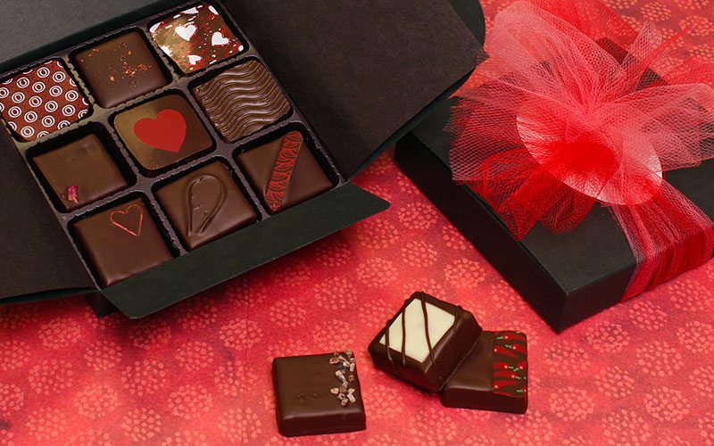 9 piece box of chocolate