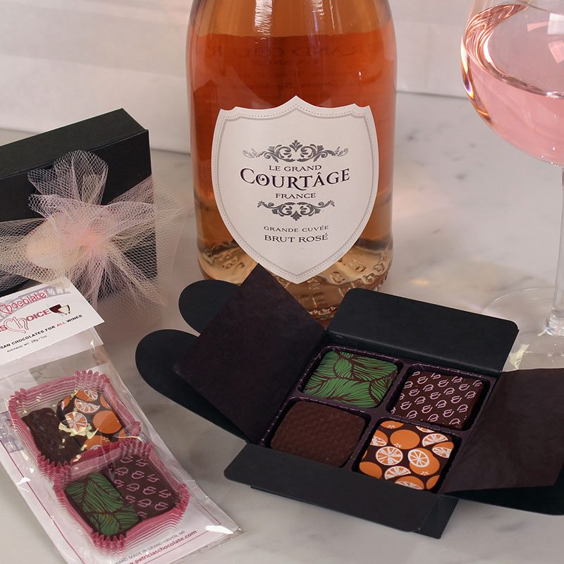 ganache and caramel with wine